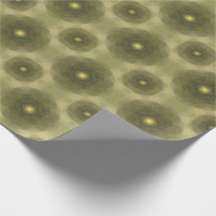 Abstrakte Olive Green Blume Nahtloses Muster Geschenkpapier