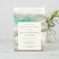 Abstrakte Olive Green Watercolor Graduation Party
