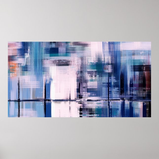 Abstrakte Ölmalerei auf Leinwand, handgezeichnete  Poster (Vorne)