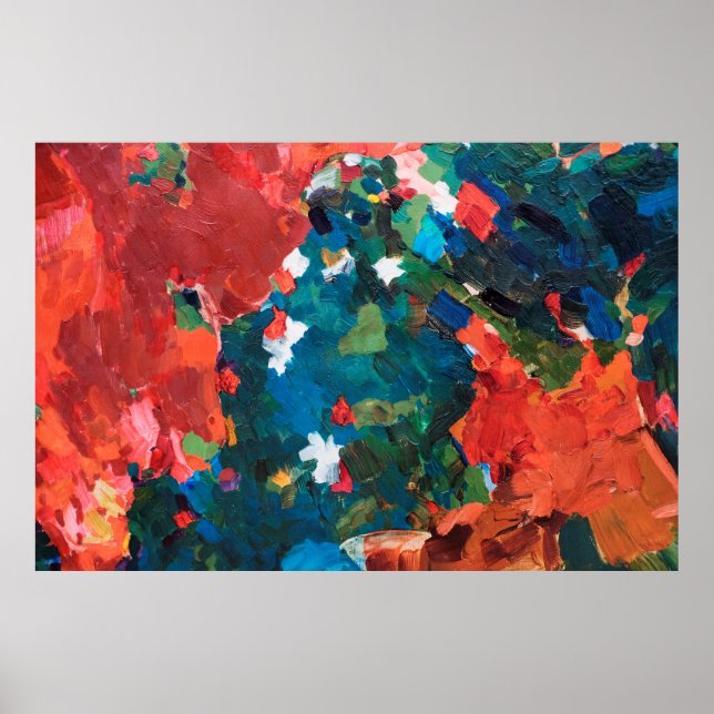 Abstrakte Ölmalerei auf Leinwand-Textur Poster (Vorne)