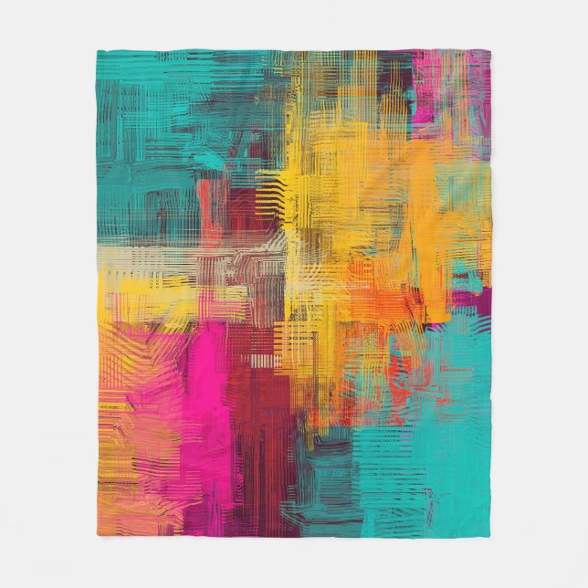 Abstrakte Ölmalerei, ausdrucksstarker Hintergrund. Fleecedecke (Vorderseite)