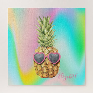 Abstrakte Ombre-Holografie-Kühle Ananas 