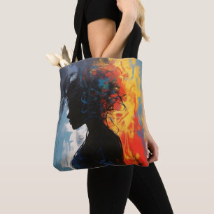 Abstrakte Orange Frau Tasche