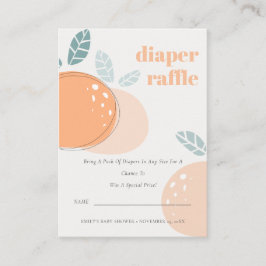 Abstrakte Orange Frucht Windeln Raffle Babydusche Begleitkarte