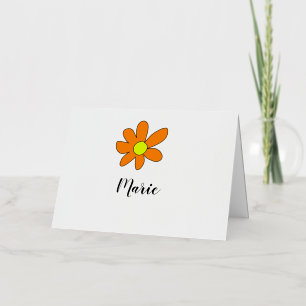 Abstrakte orange-gelbe Daisy mit Namenszug feminin