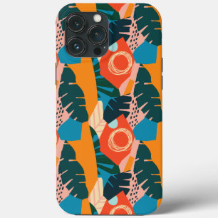 Abstrakte Orange Summer Tropical Blätter Case-Mate iPhone Hülle