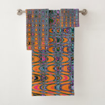 Abstrakte Orange- und Aqua Retro Boomerang Waves