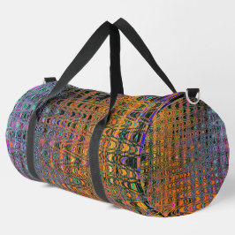 Abstrakte Orange- und Aqua Retro Boomerang Waves Duffle Bag