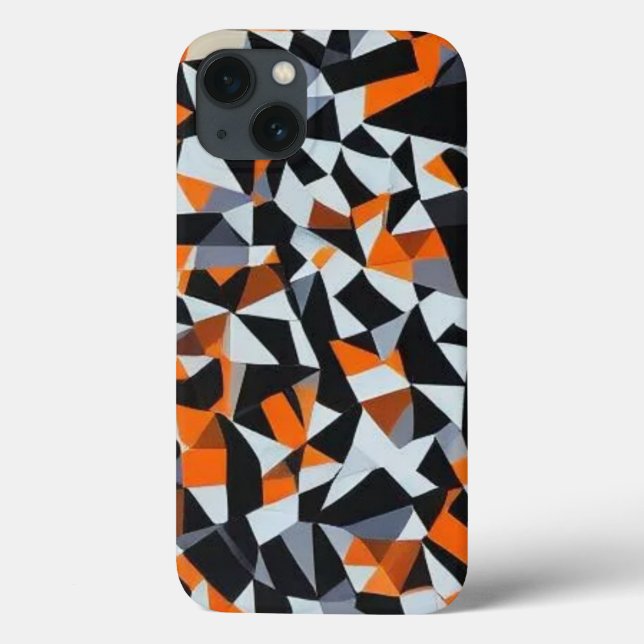 Abstrakte Orange- und Schwarz-Geometrie-Kunst Case-Mate iPhone Hülle (Rückseite)