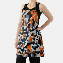 Abstrakte Orange- und Schwarz-Geometrie-Kunst Schürze