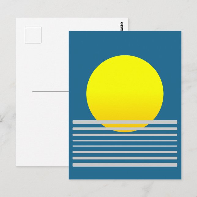 Abstrakte Orangefahr- und Meereslandschaft Postkarte (Vorne/Hinten)