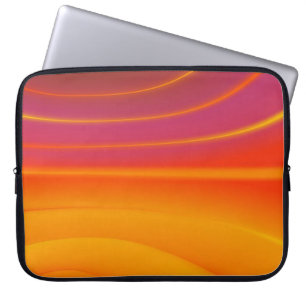 Abstrakte orangefarbene Wirbel-Laptop-Hülle Laptopschutzhülle