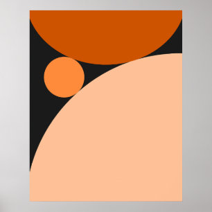 Abstrakte Orangen- und Pfirsichkreise Poster