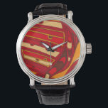 Abstrakte Orangenpanels Armbanduhr<br><div class="desc">Ein surrealistischer Traum,  diese abstrakten,  leuchtend farbigen Orangentafeln sehen aus wie geschmolzenes Wachs,  das durch eine Leinwand fließt. Als Jennifer Goldberger Schöpfung ist dieses Werk phantastisch in seiner fantasievollen Verwendung von Farben und Linien. Bestelle noch heute!</div>