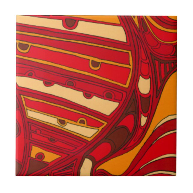 Abstrakte Orangenpanels Fliese (Vorderseite)