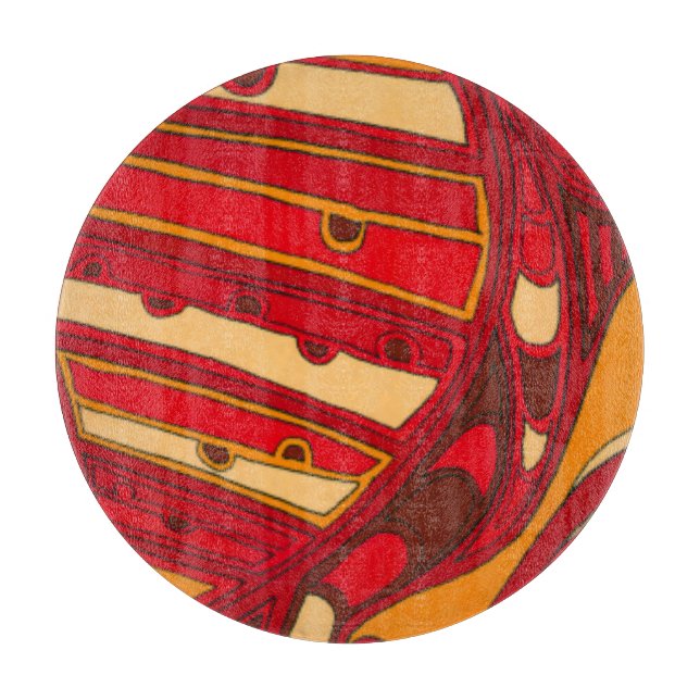 Abstrakte Orangenpanels Schneidebrett (Vorderseite)