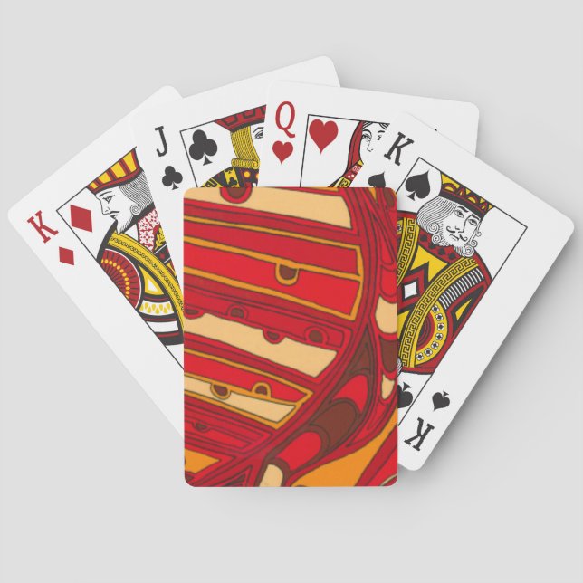 Abstrakte Orangenpanels Spielkarten (Rückseite)