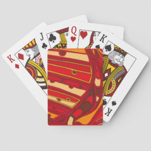 Abstrakte Orangenpanels Spielkarten