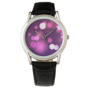 Abstrakte Orbe rosa/Lila whimsical Design Docks Armbanduhr