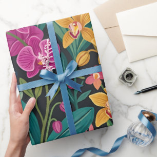 Abstrakte Orchideen Schmetterlinge Garten Geschenk Geschenkpapier
