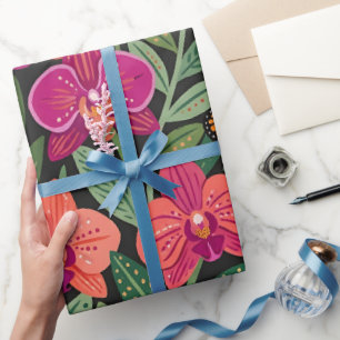 Abstrakte Orchideen Schmetterlinge Geschenkpapier