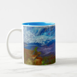 abstrakte Originalkunst Big Wave Morgen Zweifarbige Tasse