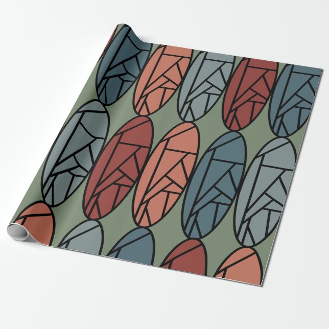 Abstrakte Ovalen Geschenkpapier (Ungerollt)