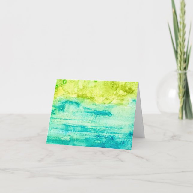 Abstrakte Ozean-Aquarell-Faltung (Vorderseite)