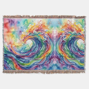 Abstrakte Ozeanwelle Regenbogen Wasserfarbe Decken