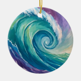 Abstrakte Ozeanwelle Spirale Keramik Ornament