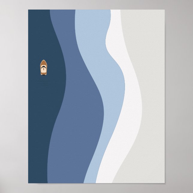Abstrakte Ozeanwellen Kunst Poster (Vorne)