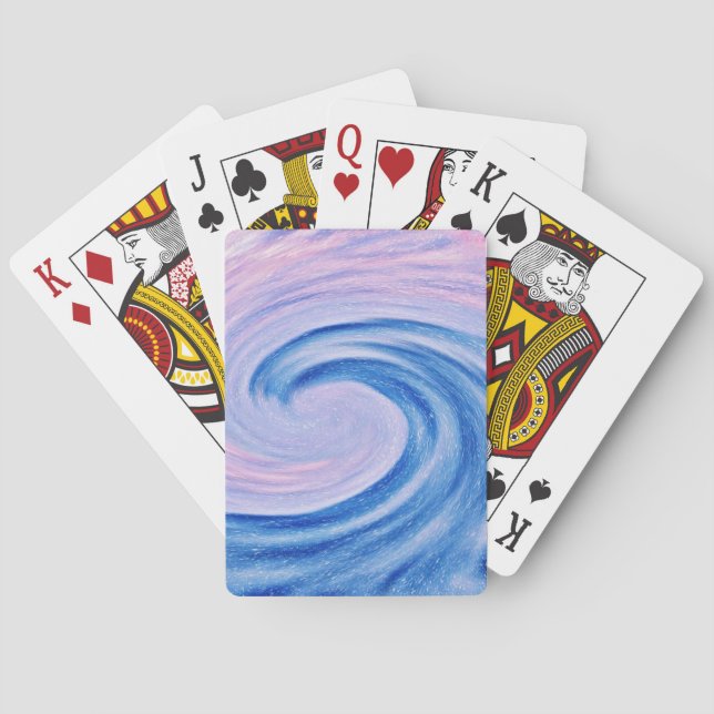 Abstrakte Ozeanwellen Kunst Spielkarten (Rückseite)