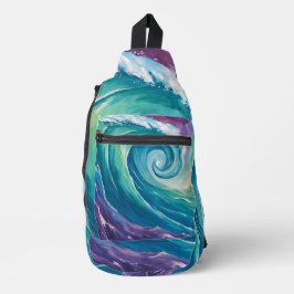 Abstrakte Ozeanwellen-Spirale Crossbody Bag