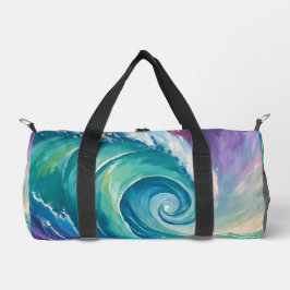 Abstrakte Ozeanwellen-Spirale Duffle Bag