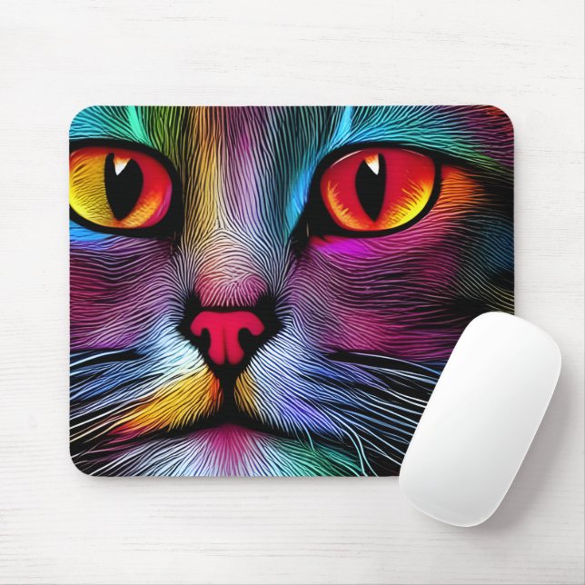 Abstrakte Paint Cat Mousepad (Mit Mouse)