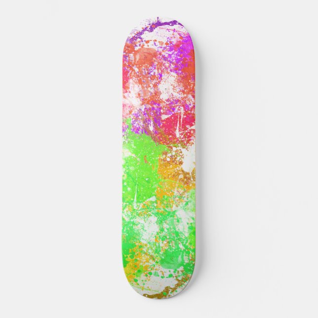 Abstrakte Paint Splash Art Skateboard (Vorderseite)