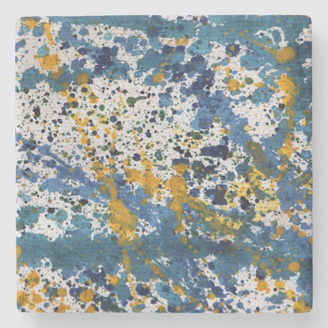 Abstrakte Paint Splashed Artistic Splashs Steinuntersetzer (Vorderseite)