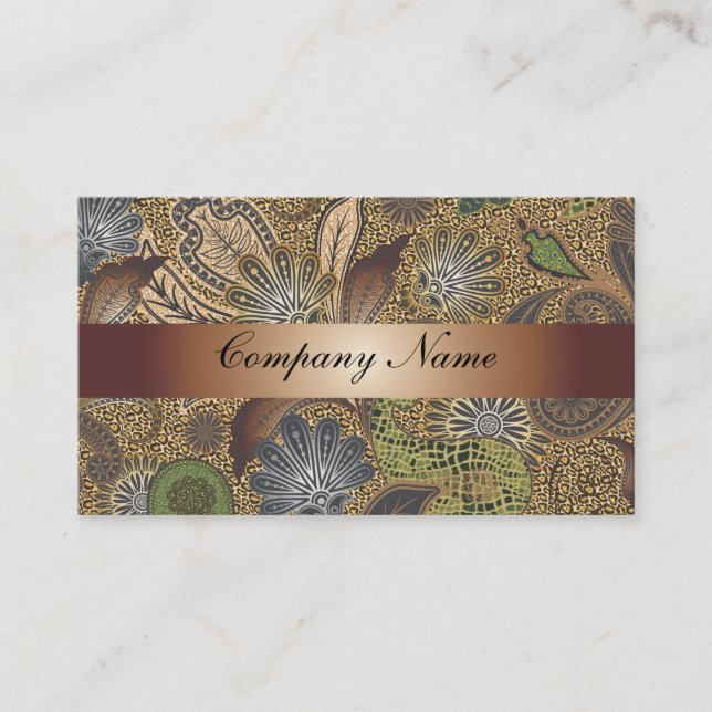 Abstrakte Paisley Bronze Business Card Visitenkarte (Vorderseite)