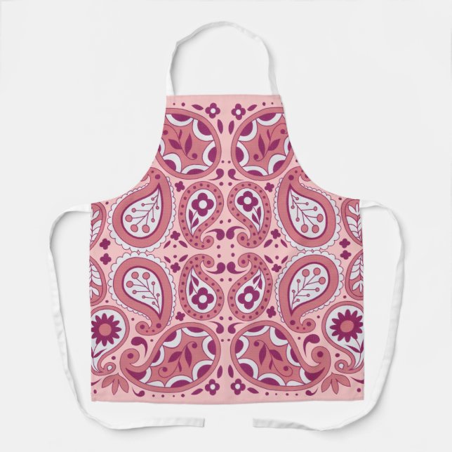 Abstrakte Paisley-Muster-Farbtöne in rosa Blume Schürze (Vorderseite)