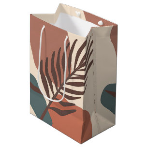 Abstrakte Palmenblatt-Minimalist-Kunst Mittlere Geschenktüte