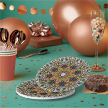 abstrakte Papier- und Party-Teller