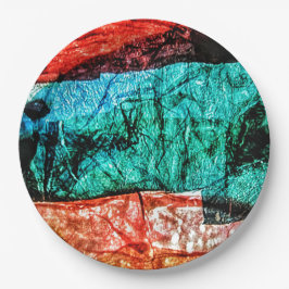 Abstrakte Papierplatte aus gerecycelt Kunststoff Pappteller