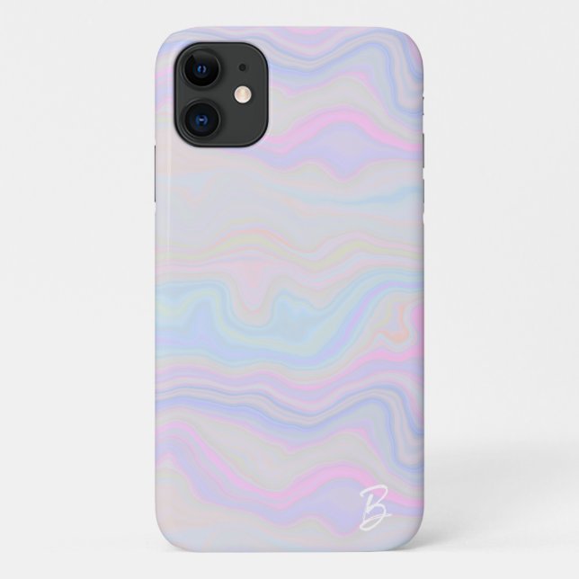 Abstrakte Pastel Agate Personalisiert Phone Case (Rückseite)
