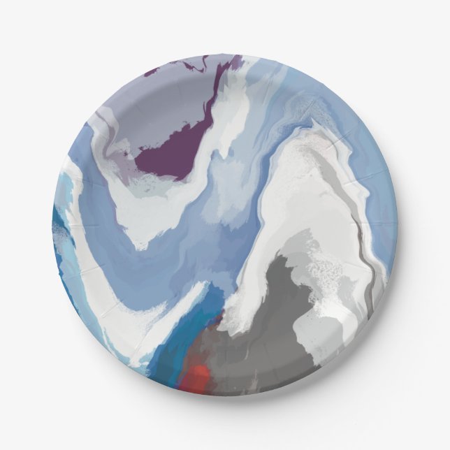 Abstrakte Pastel Paint Mountain Edition Pappteller (Vorderseite)