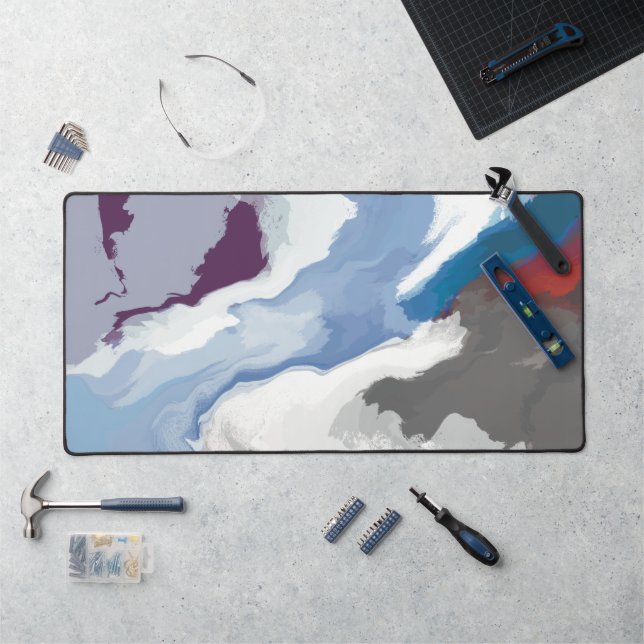 Abstrakte Pastel Paint Mountain Edition Schreibtischunterlage (Arbeitsplatz)