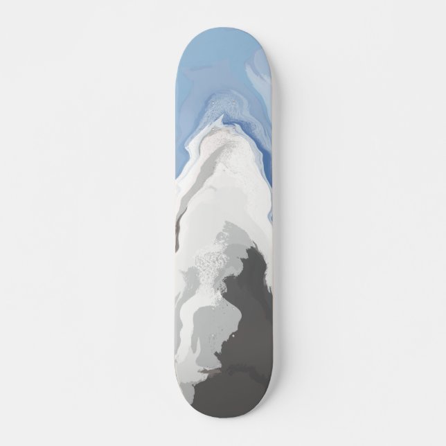Abstrakte Pastel Paint Mountain Edition Skateboard (Vorne)