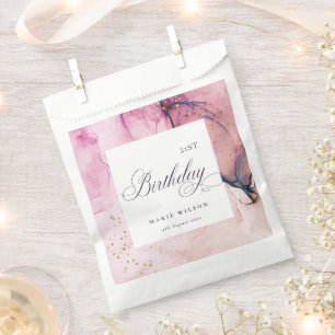 Abstrakte Pastel Rosa Lila Marine jeden Geburtstag Geschenktütchen