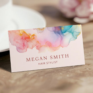 Abstrakte Pastell Alcohol Tinte Stylist Business C Visitenkarte