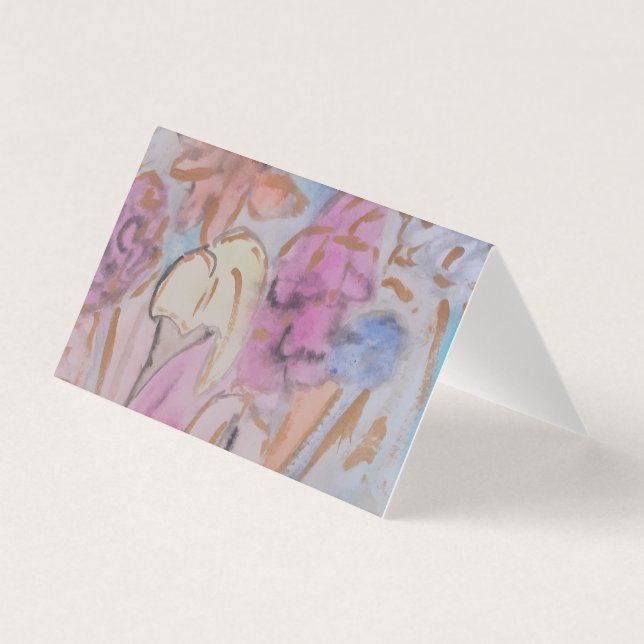 Abstrakte Pastell Floral Faltkarte (Vorderseite)