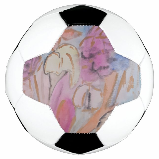 Abstrakte Pastell Floral Fußball (Vorderseite)